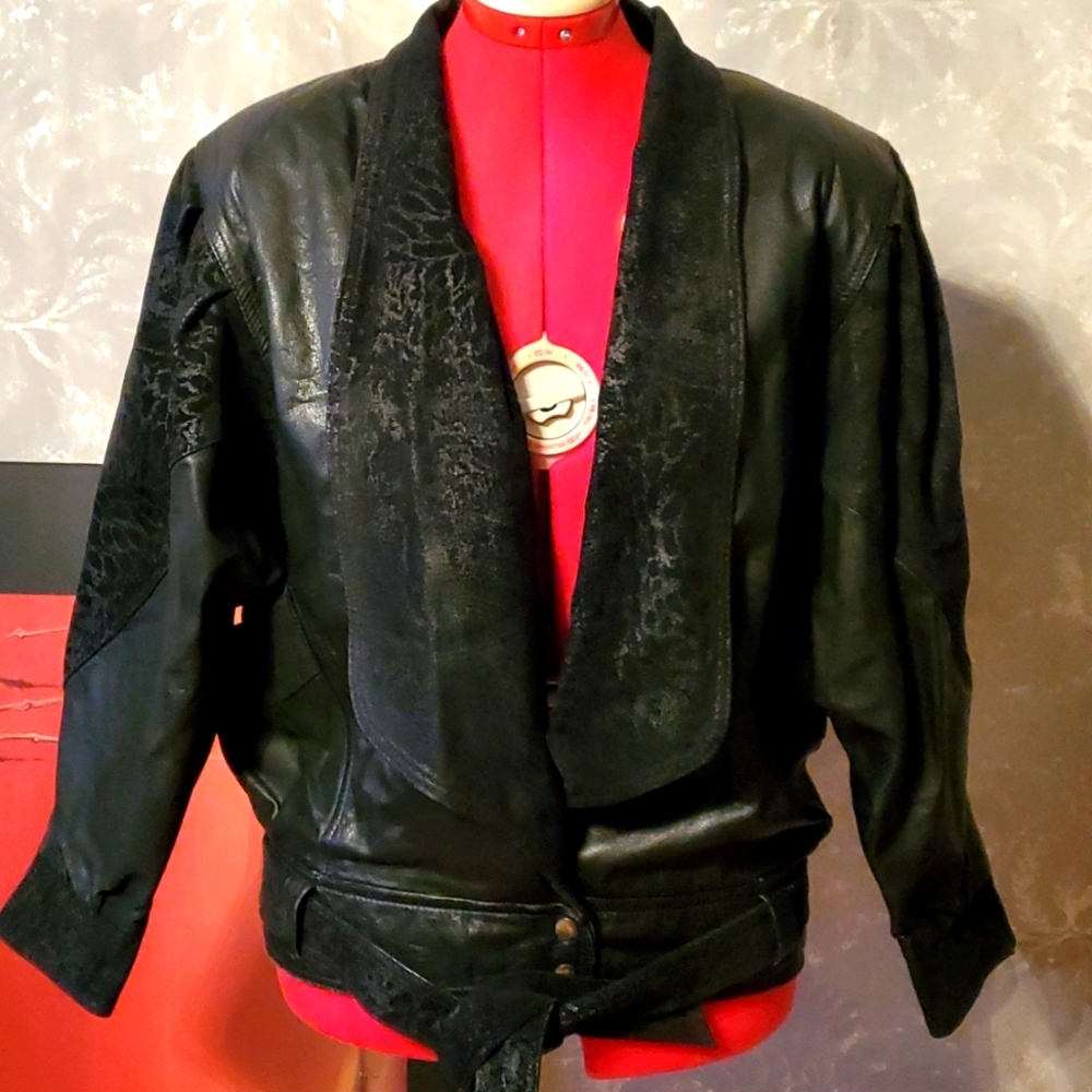 Vintage black leather jacket